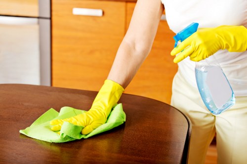 Local commercial cleaner preparing a workplace in Kingston upon Thames